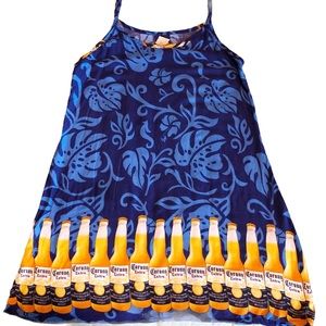 Corona beer novelty print rayon tank dress